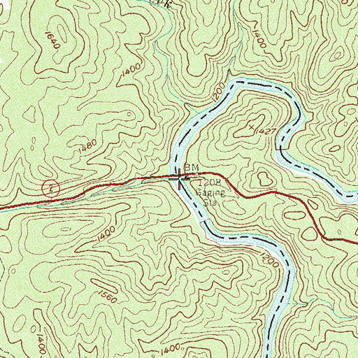 Topographic Map of Highway 76 Bridge, SC