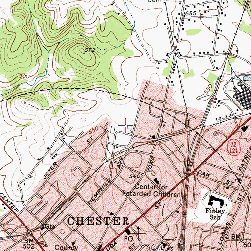 Topographic Map of Chester County Fairgrounds, SC