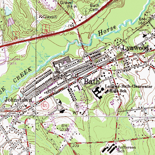 Topographic Map of Bath, SC