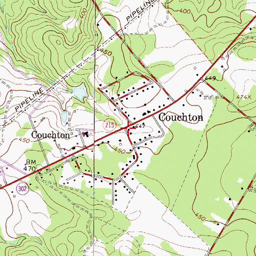 Topographic Map of Couchton, SC