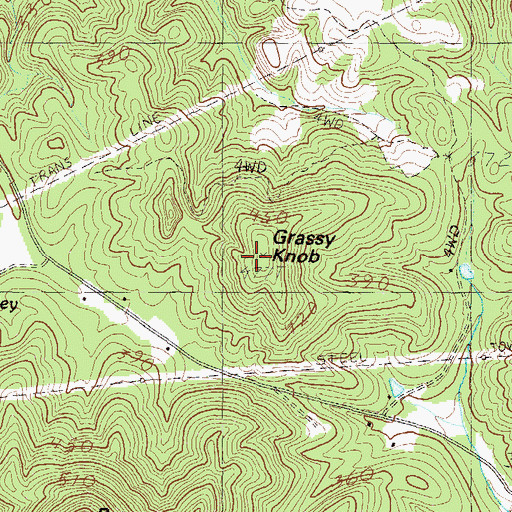 Topographic Map of Grassy Knob, SC