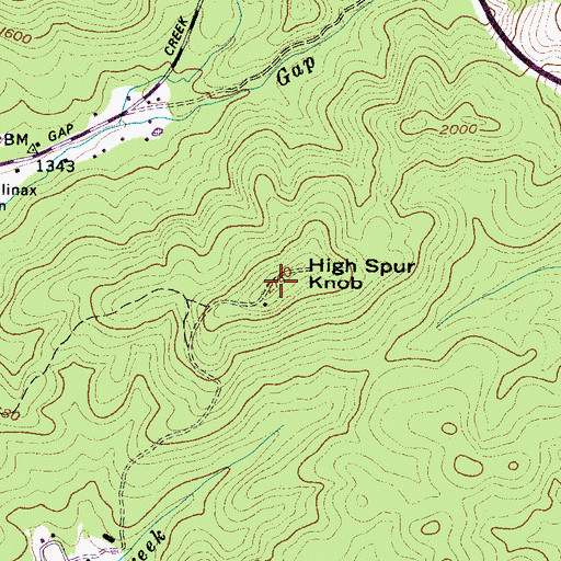 Topographic Map of High Spur Knob, SC