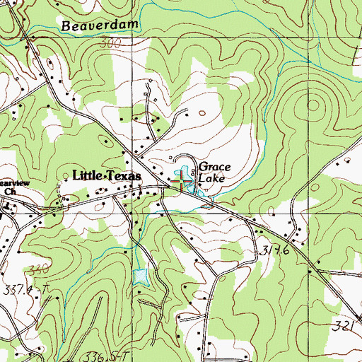 Topographic Map of Little Texas, SC