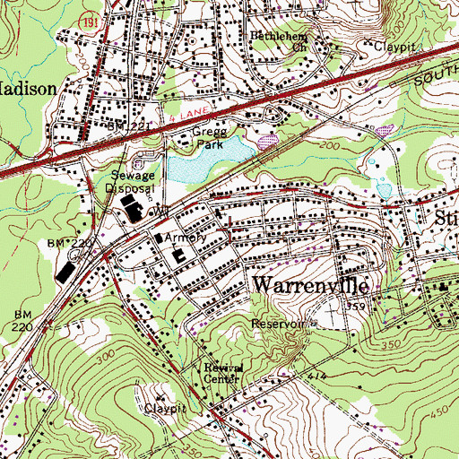 Topographic Map of Warrenville, SC