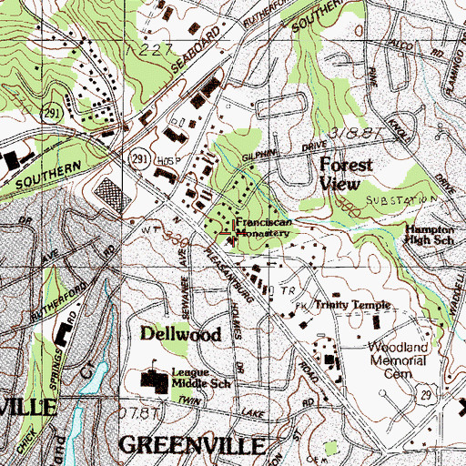 Topographic Map of Franciscan Monastery, SC