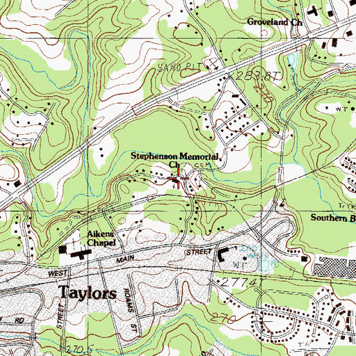 Topographic Map of Stephenson Memorial Church, SC