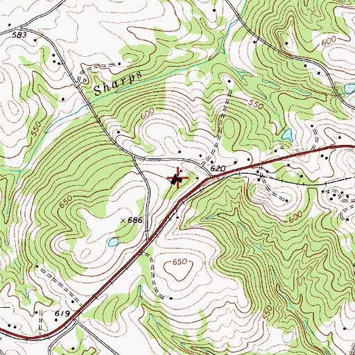 Topographic Map of Mount Rouell School (historical), SC