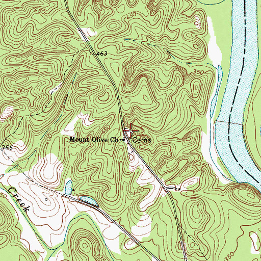Topographic Map of Sims Cemetery, SC