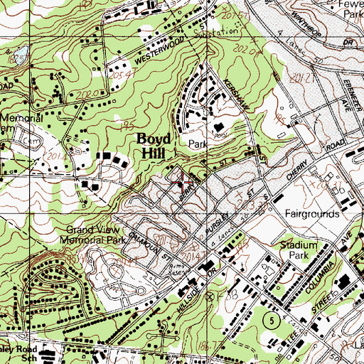 Topographic Map of Boyd Hill Baptist Church, SC
