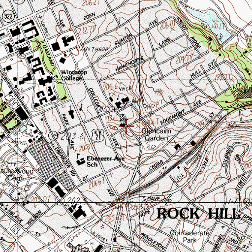 Topographic Map of Church of Christ, SC