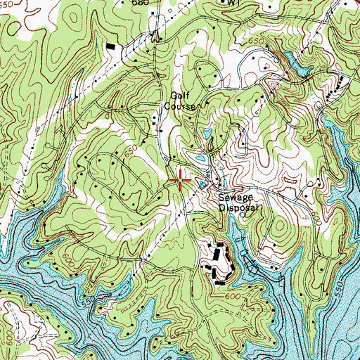 Topographic Map of Oakwood, SC