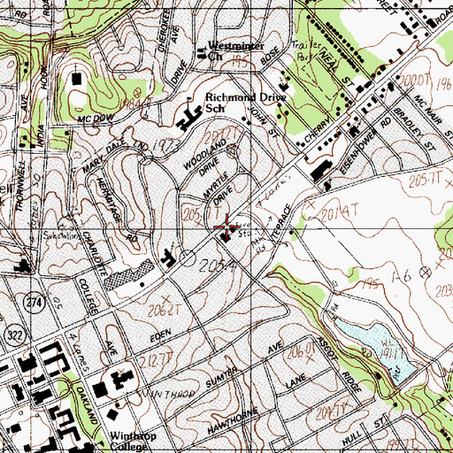 Topographic Map of Trinity Christian School, SC