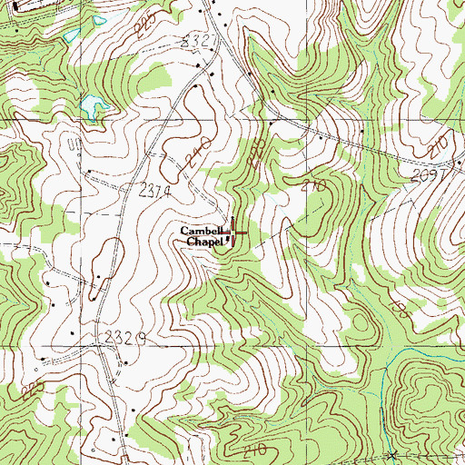 Topographic Map of Campbell Chapel, SC
