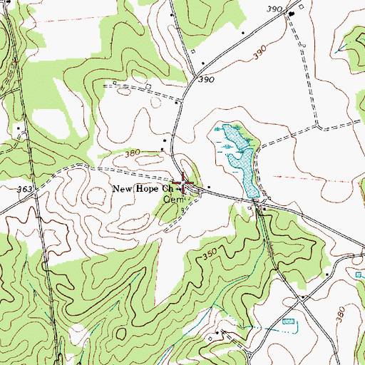 Topographic Map of New Hope School (historical), SC