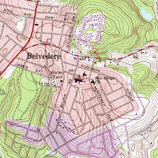 Topographic Map of Belvedere Elementary School, SC