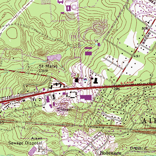 Topographic Map of Kalmia Hills School, SC