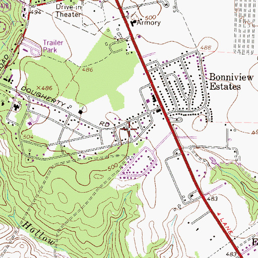 Topographic Map of Millbrook Estates, SC