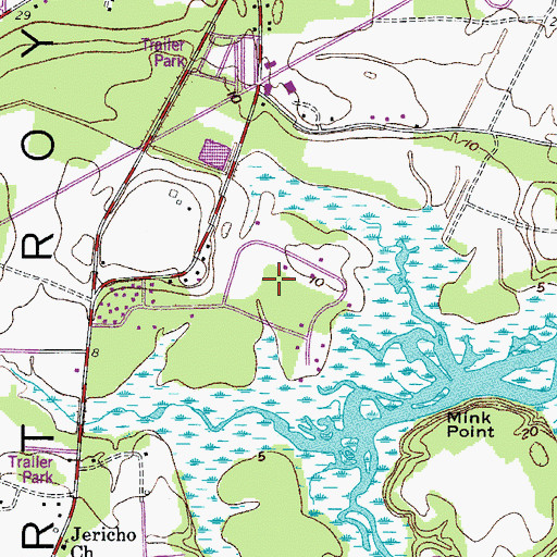 Topographic Map of Palmetto Estates, SC