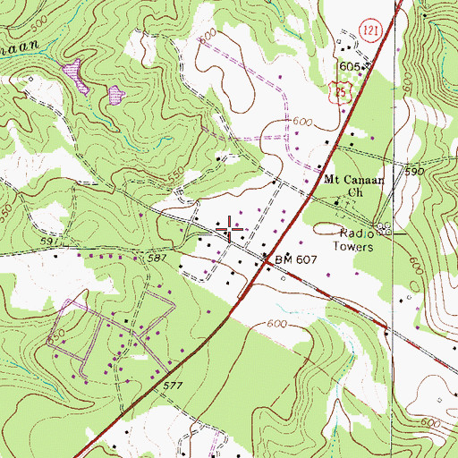 Topographic Map of Mount Zion School (historical), SC
