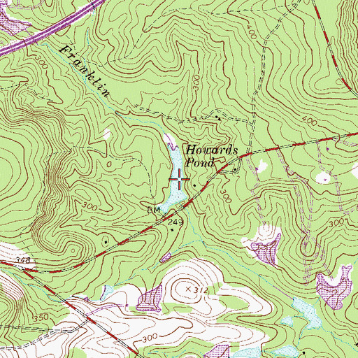 Topographic Map of South Carolina Noname 02088 D-2042 Dam, SC
