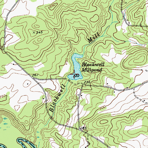 Topographic Map of Blackwell Millpond Dam D-3187, SC