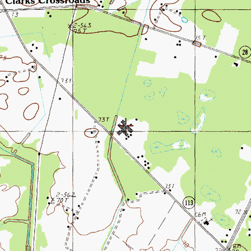 Topographic Map of Cades - Hebron Elementary School, SC