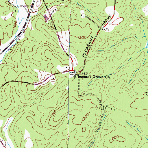 Topographic Map of Pleasant Grove Cemetery, SC