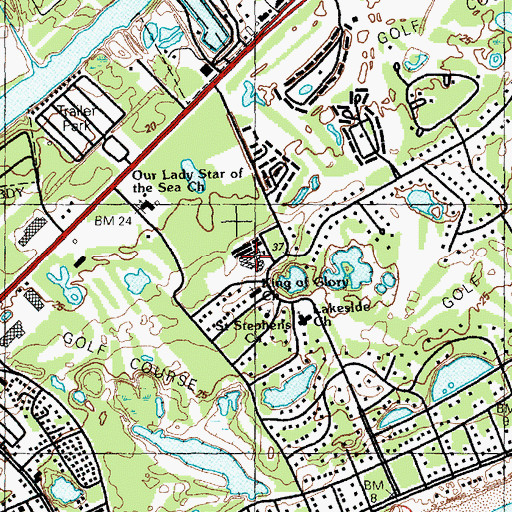 Topographic Map of North Myrtle Beach Primary School, SC