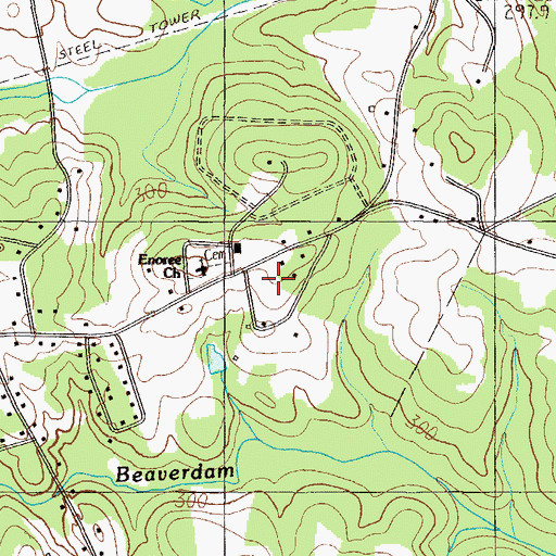 Topographic Map of Brookgreen, SC