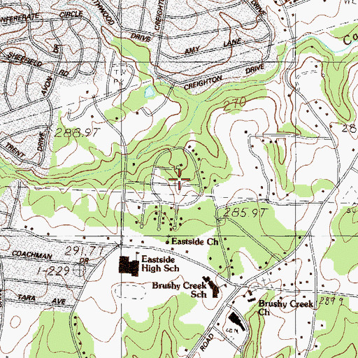 Topographic Map of Grey Fox Run, SC