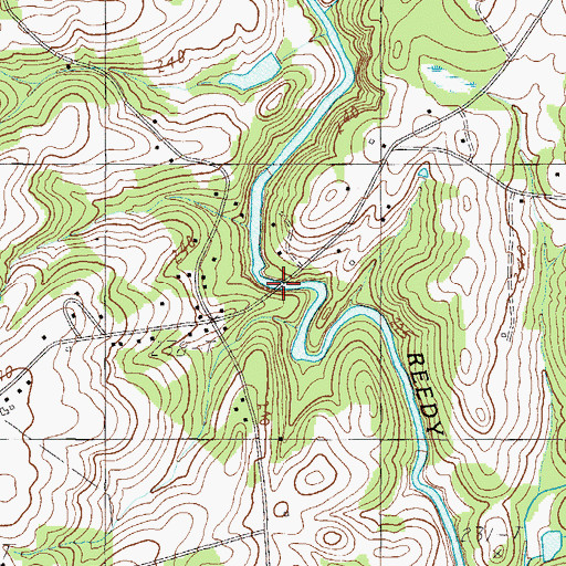 Topographic Map of Log Shoals Bridge, SC