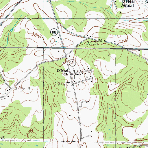 Topographic Map of O'Neal School (historical), SC