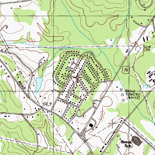 Topographic Map of Richmond Hills, SC