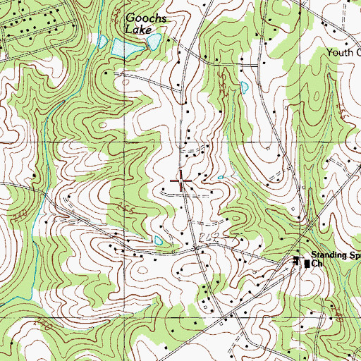Topographic Map of Standing Springs School (historical), SC