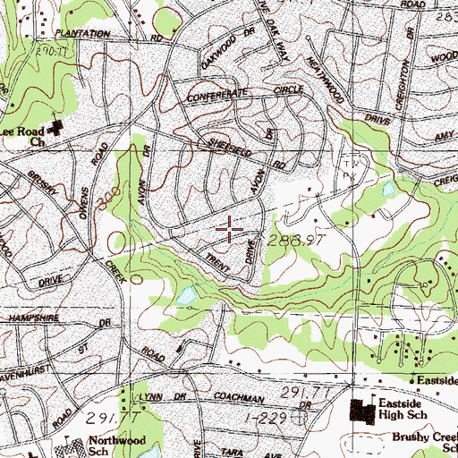 Topographic Map of Thornwood Acres, SC