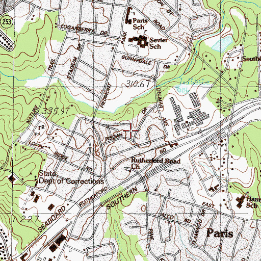 Topographic Map of Willow Heights, SC
