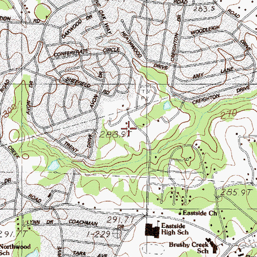 Topographic Map of Windsor Oaks, SC