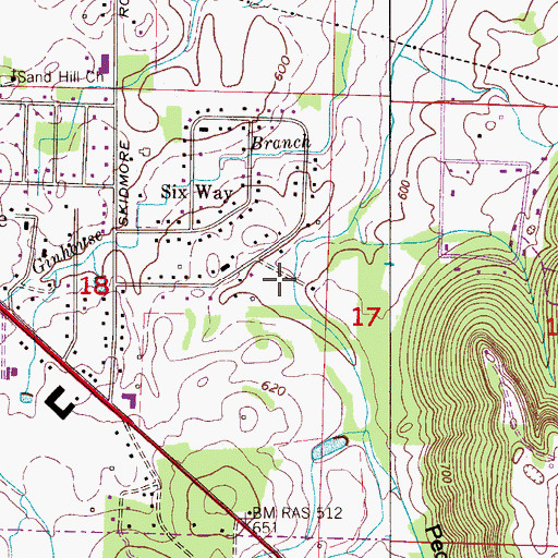 Topographic Map of Peck Hollow, AL