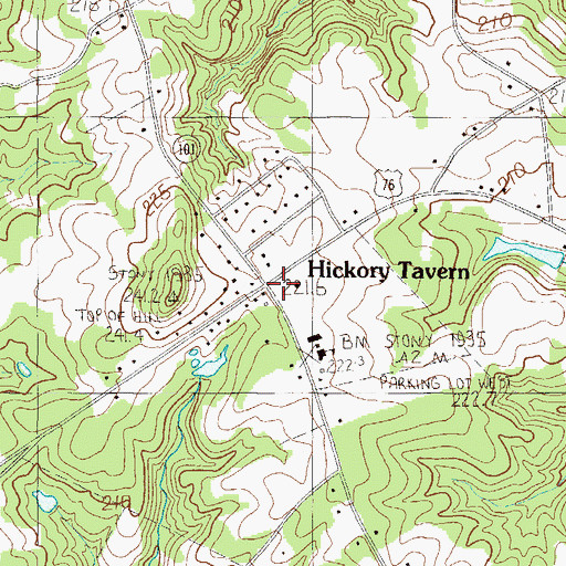 Topographic Map of Hickory Tavern, SC
