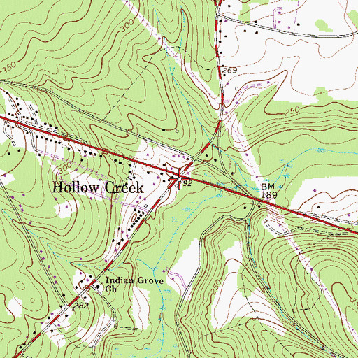 Topographic Map of Hollow Creek, SC