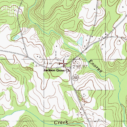 Topographic Map of Jackson Grove Church, SC