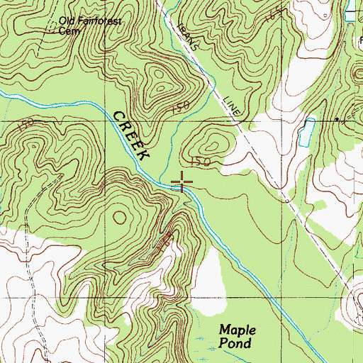 Topographic Map of Kennedy Creek, SC