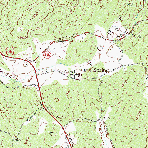 Topographic Map of Laurel Spring Church, SC