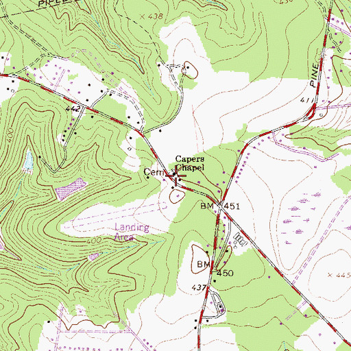 Topographic Map of Capers Chapel, SC