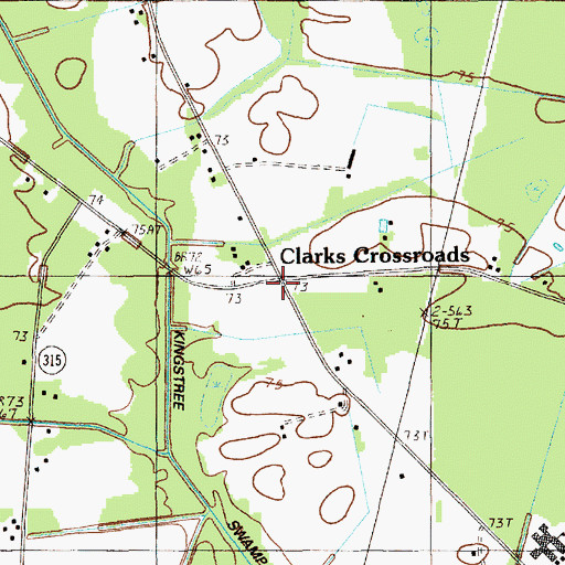 Topographic Map of Clarks Crossroads, SC