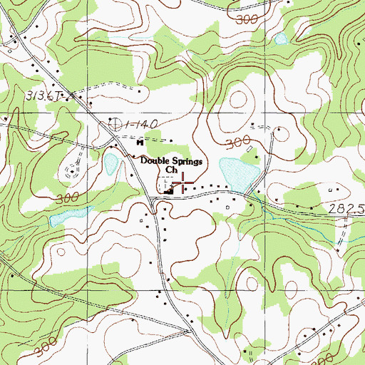 Topographic Map of Double Springs Church, SC