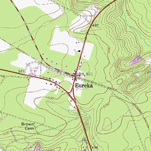 Topographic Map of Eureka, SC