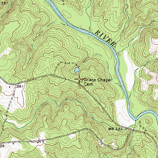 Topographic Map of Grace Chapel (historical), SC