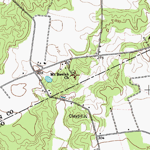 Topographic Map of Mount Beulah Church, SC