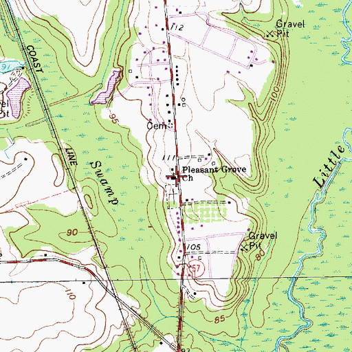 Topographic Map of Pleasant Grove Church, SC
